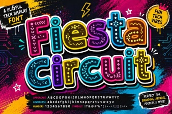 Fiesta Circuit Font – Bold Decorative Display Typeface for Creative Designs